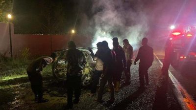Pengendara Mobil Xenia Terbakar di Pangkalanbaru Adalah Diki, Polisi Tunggu Hasil Labfor
